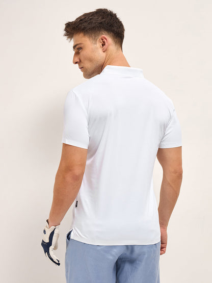 Men's Solid Slim Fit Performance Polo POL-OMESA-WH