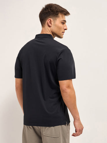 Men's Solid Slim Fit Performance Polo POL-ORTEN-BK