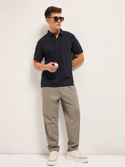Men's Solid Slim Fit Performance Polo POL-ORTEN-BK