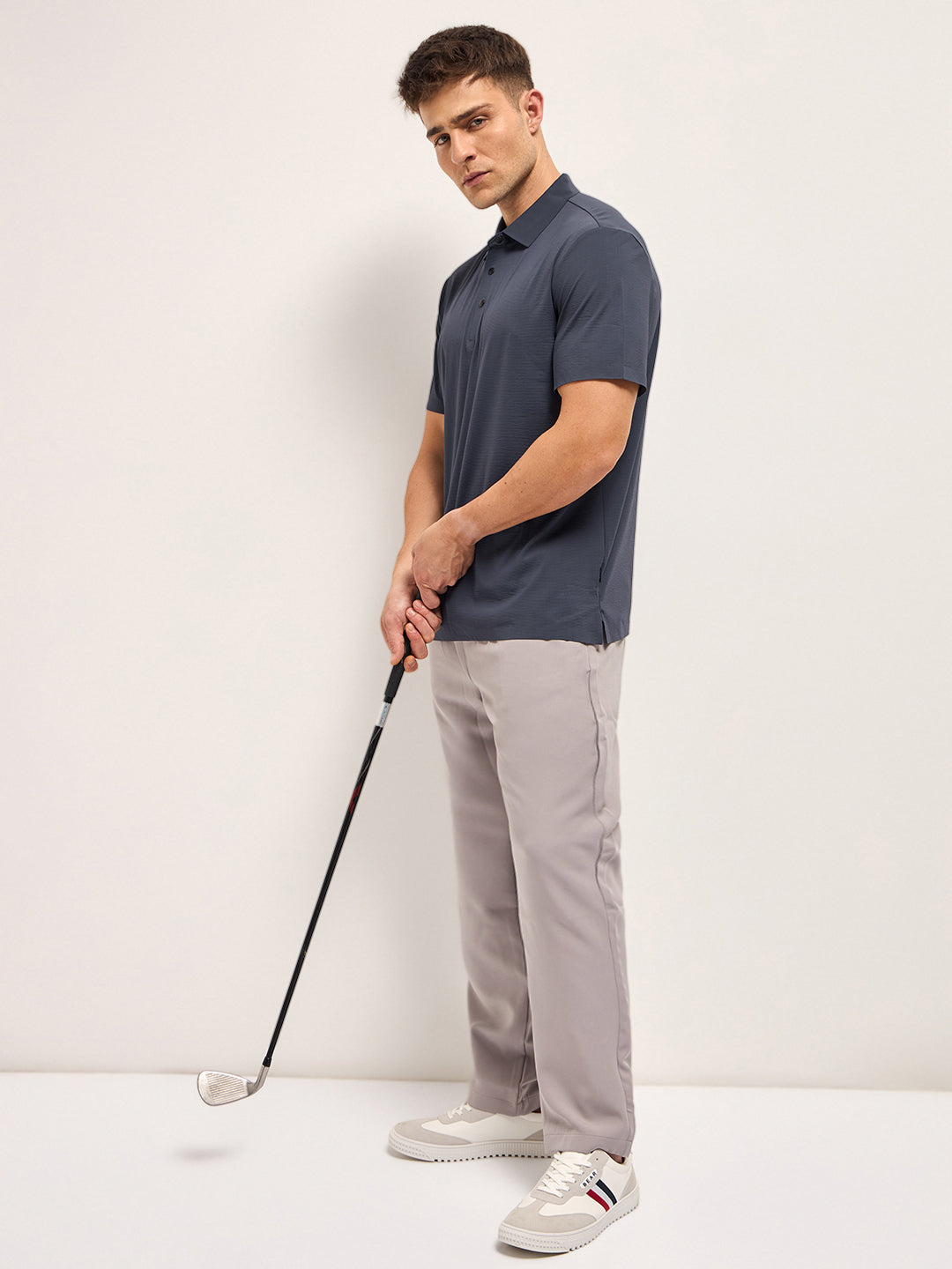 Men's Solid Slim Fit Performance Polo POL-PERTOK-BL