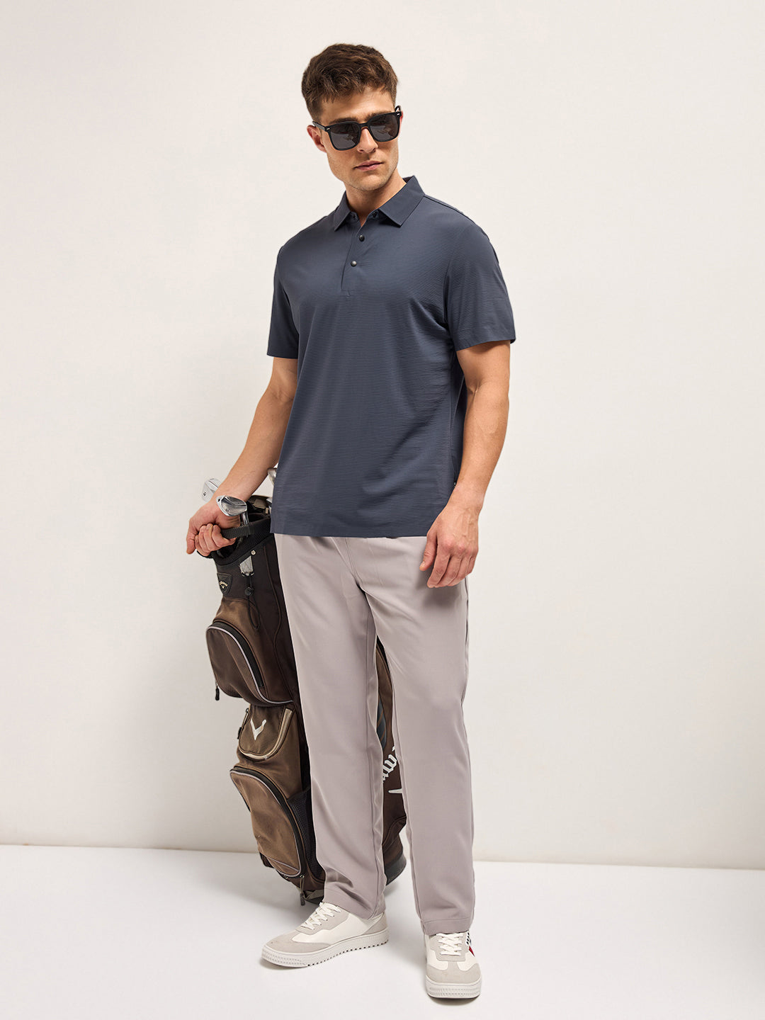 Men's Solid Slim Fit Performance Polo POL-PERTOK-BL