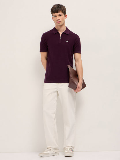 Men Pure Cotton Flat Knit Slim Fit Polo POL-POSH-MR