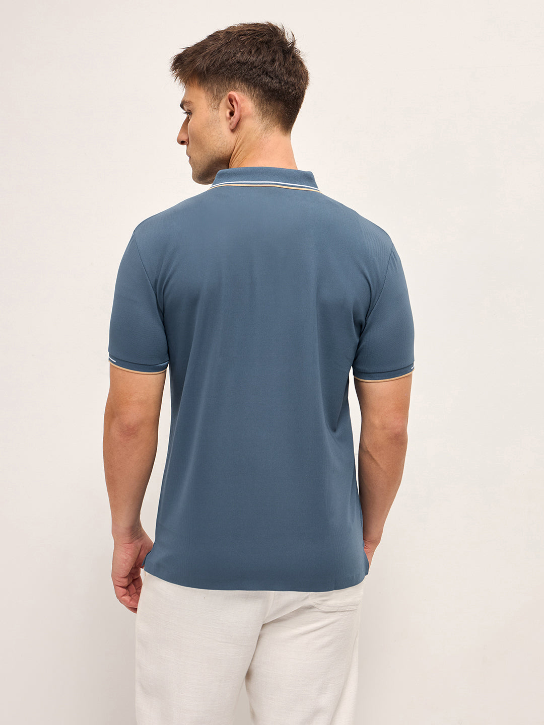 Men's Solid Slim Fit Performance Polo POL-POYSTO-BL