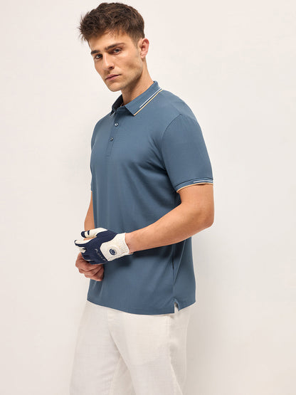 Men's Solid Slim Fit Performance Polo POL-POYSTO-BL