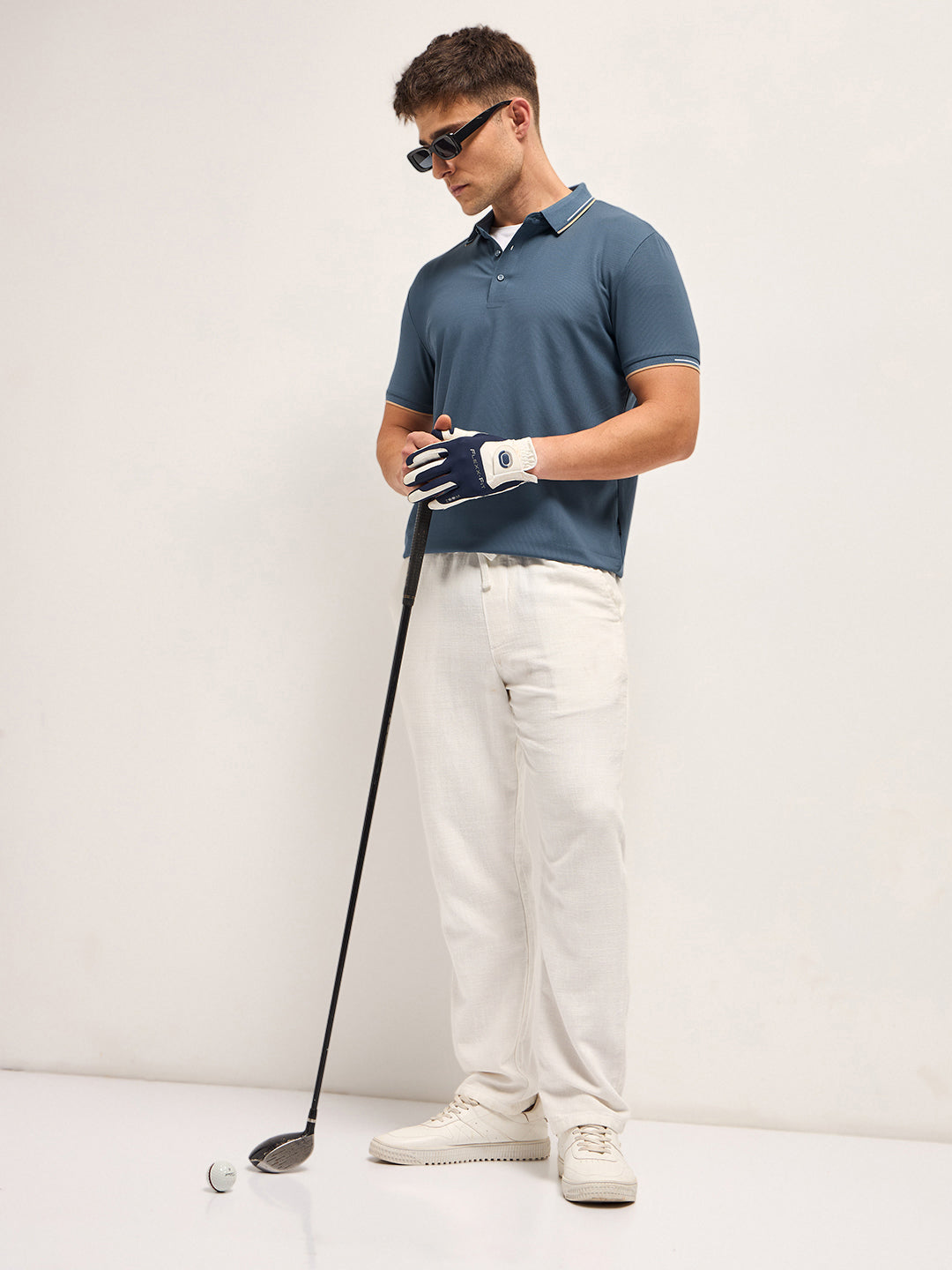 Men's Solid Slim Fit Performance Polo POL-POYSTO-BL