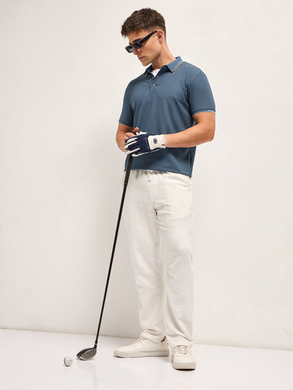 Men's Solid Slim Fit Performance Polo POL-POYSTO-BL