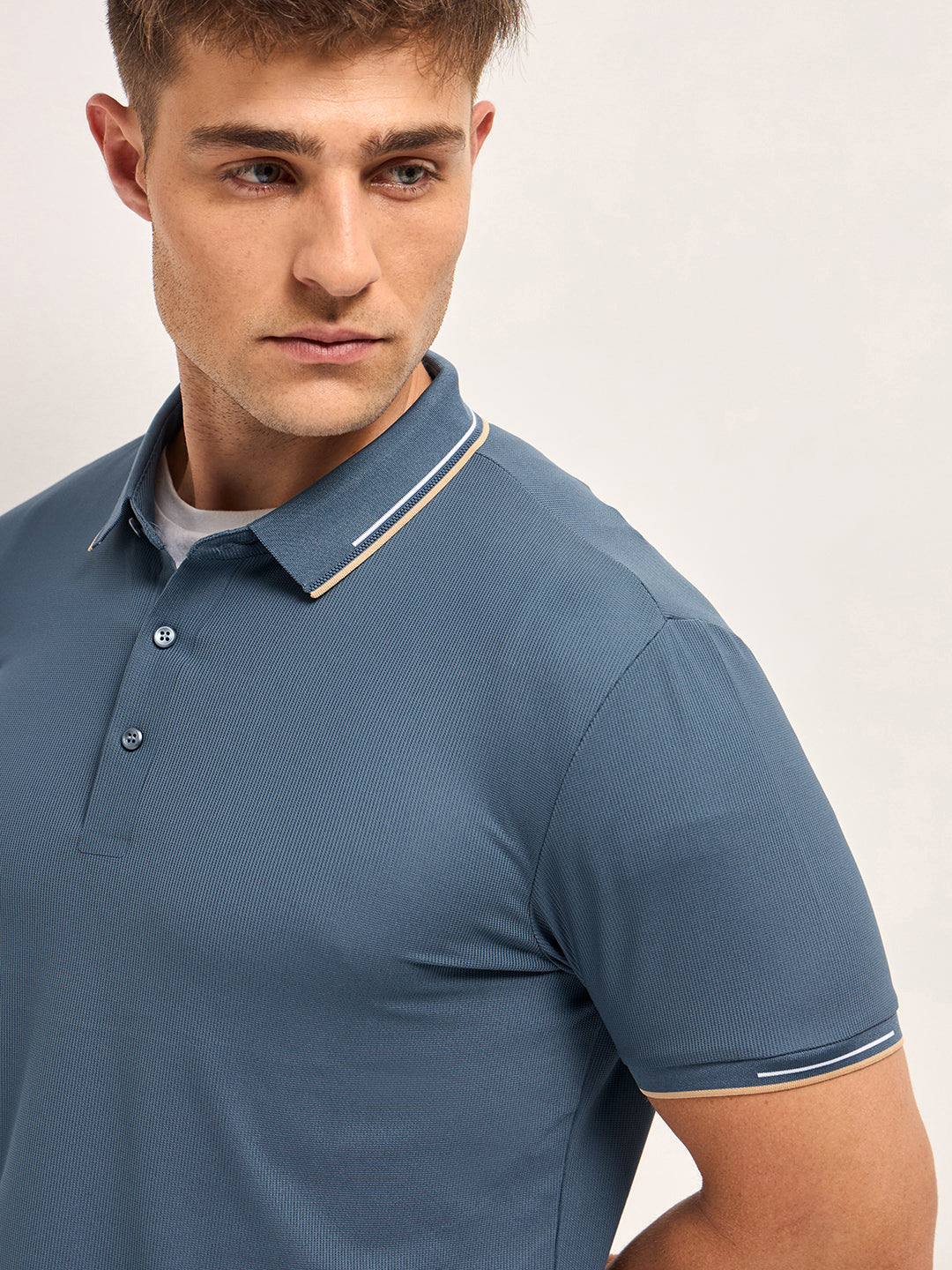 Men's Solid Slim Fit Performance Polo POL-POYSTO-BL