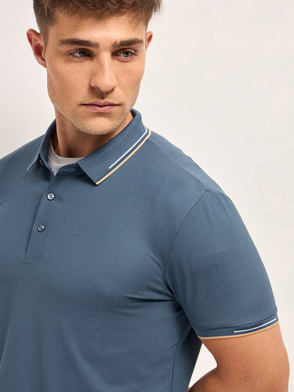 Men's Solid Slim Fit Performance Polo POL-POYSTO-BL