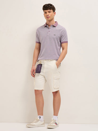 Men Pure Cotton Striped Polo POL-STEV-PL