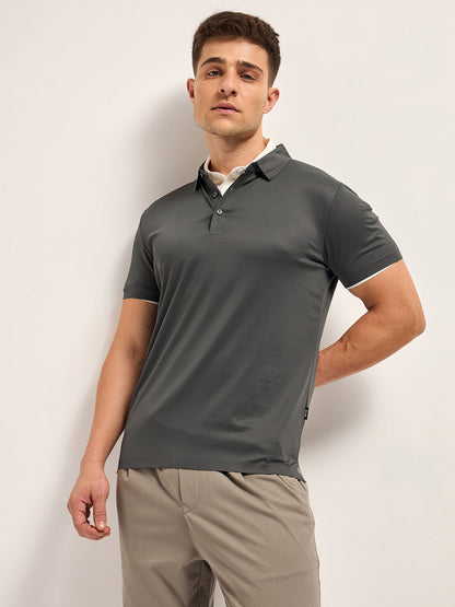 Men's Solid Slim Fit Performance Polo POL-TOKIS-GY