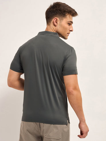 Men's Solid Slim Fit Performance Polo POL-TOKIS-GY