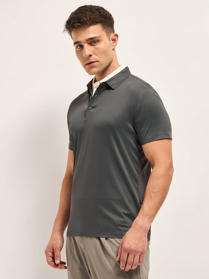 Men's Solid Slim Fit Performance Polo POL-TOKIS-GY