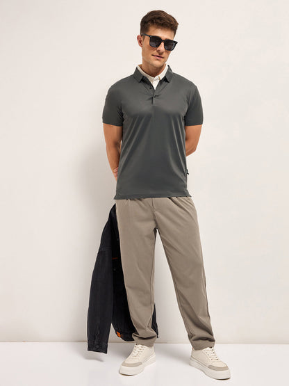 Men's Solid Slim Fit Performance Polo POL-TOKIS-GY