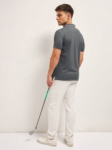Men's Solid Slim Fit Performance Polo POL-UMOL-GY