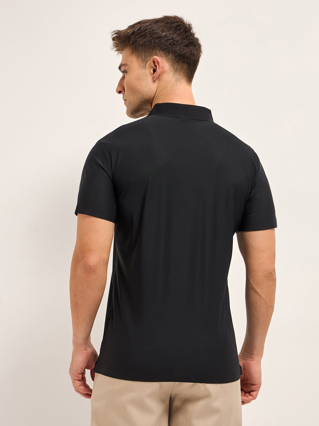 Men's Solid Slim Fit Performance Polo POL-WERTO-BK