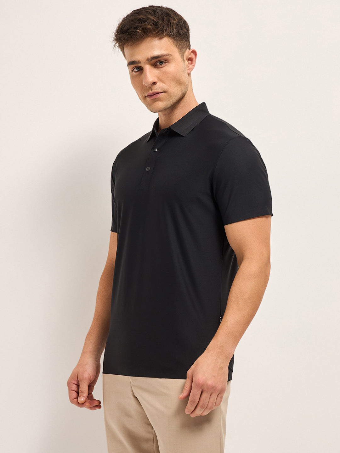 Men's Solid Slim Fit Performance Polo POL-WERTO-BK