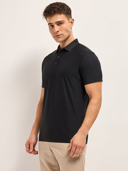 Men's Solid Slim Fit Performance Polo POL-WERTO-BK