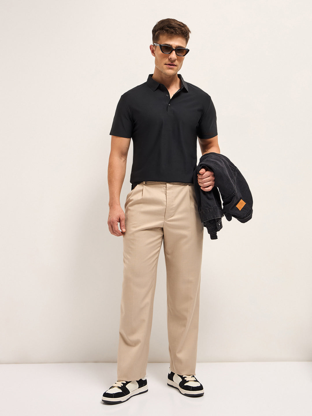 Men's Solid Slim Fit Performance Polo POL-WERTO-BK