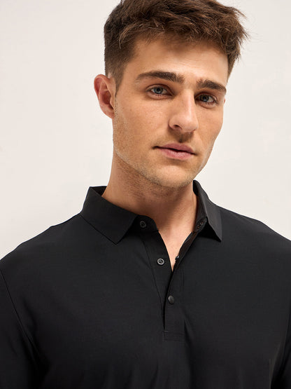 Men's Solid Slim Fit Performance Polo POL-WERTO-BK