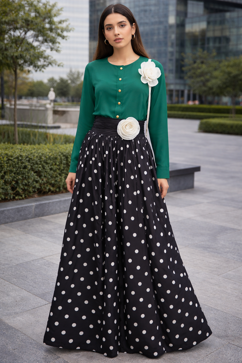 POLKA DOT ROSE SKIRT | De Novoo at Broadway