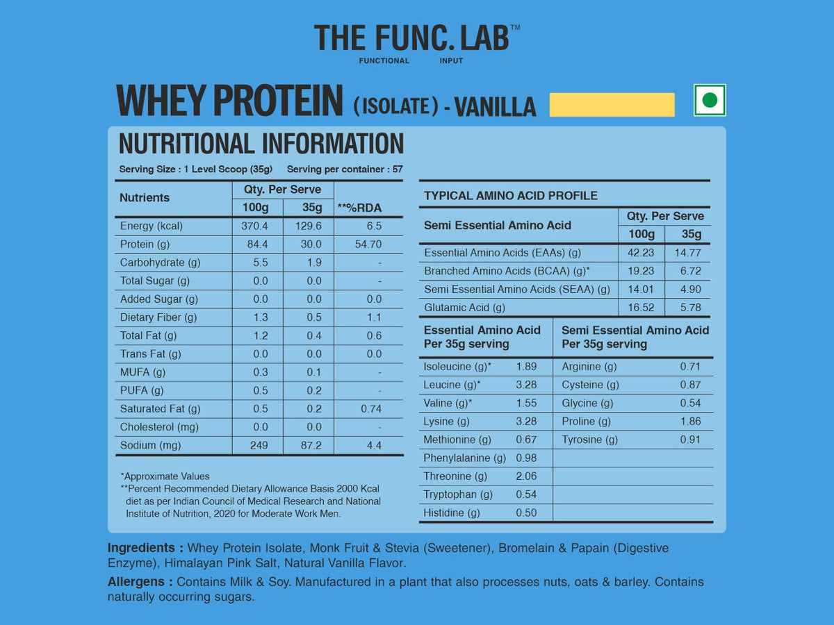 Whey Protein Isolate - Vanilla