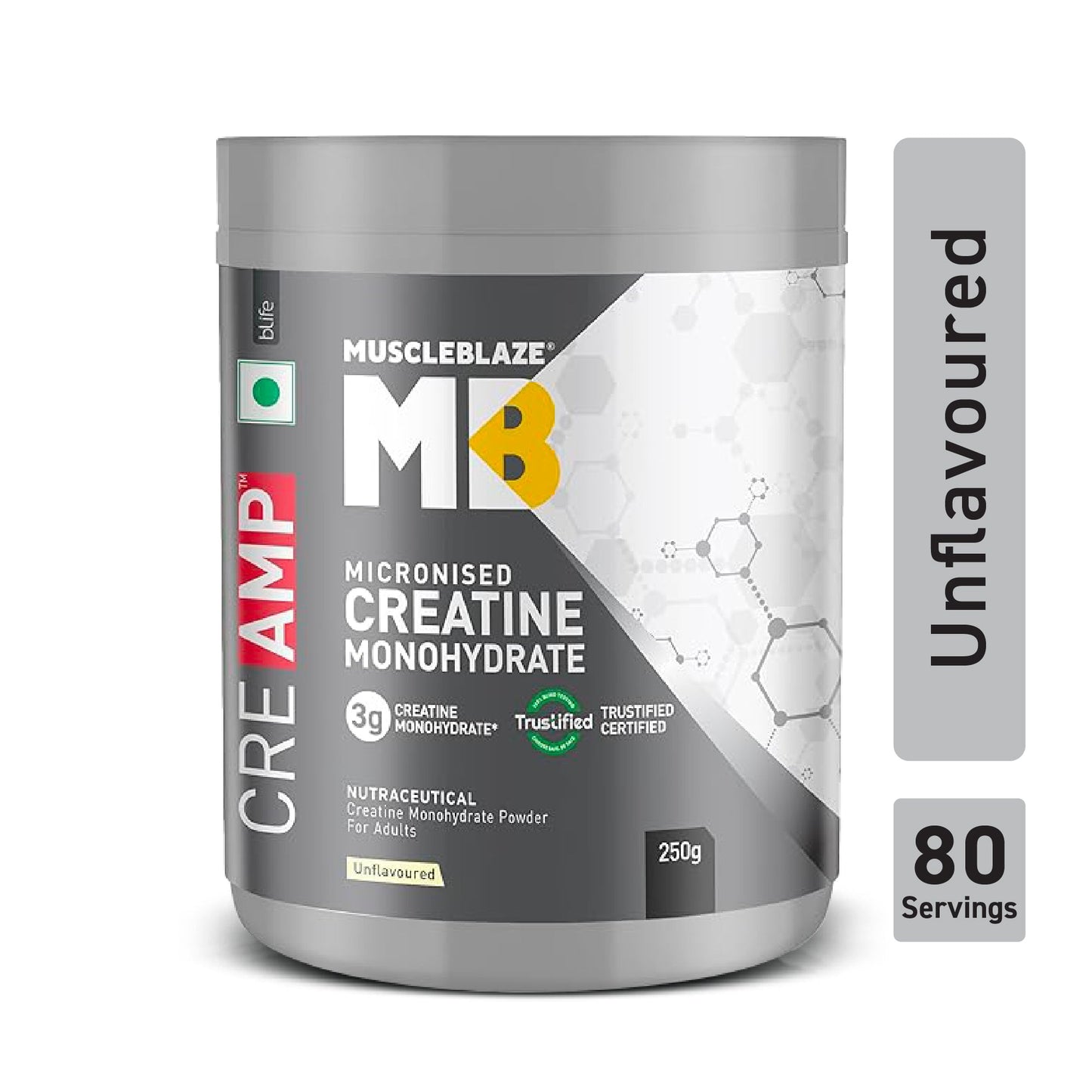 MuscleBlaze Creatine Monohydrate CreAMP, Unflavoured, 250g | MuscleBlaze at Broadway