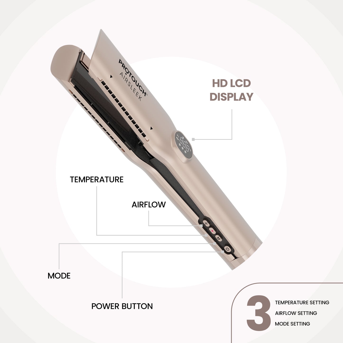 Protouch Air Sleek 2-In-1 Hair Straightener