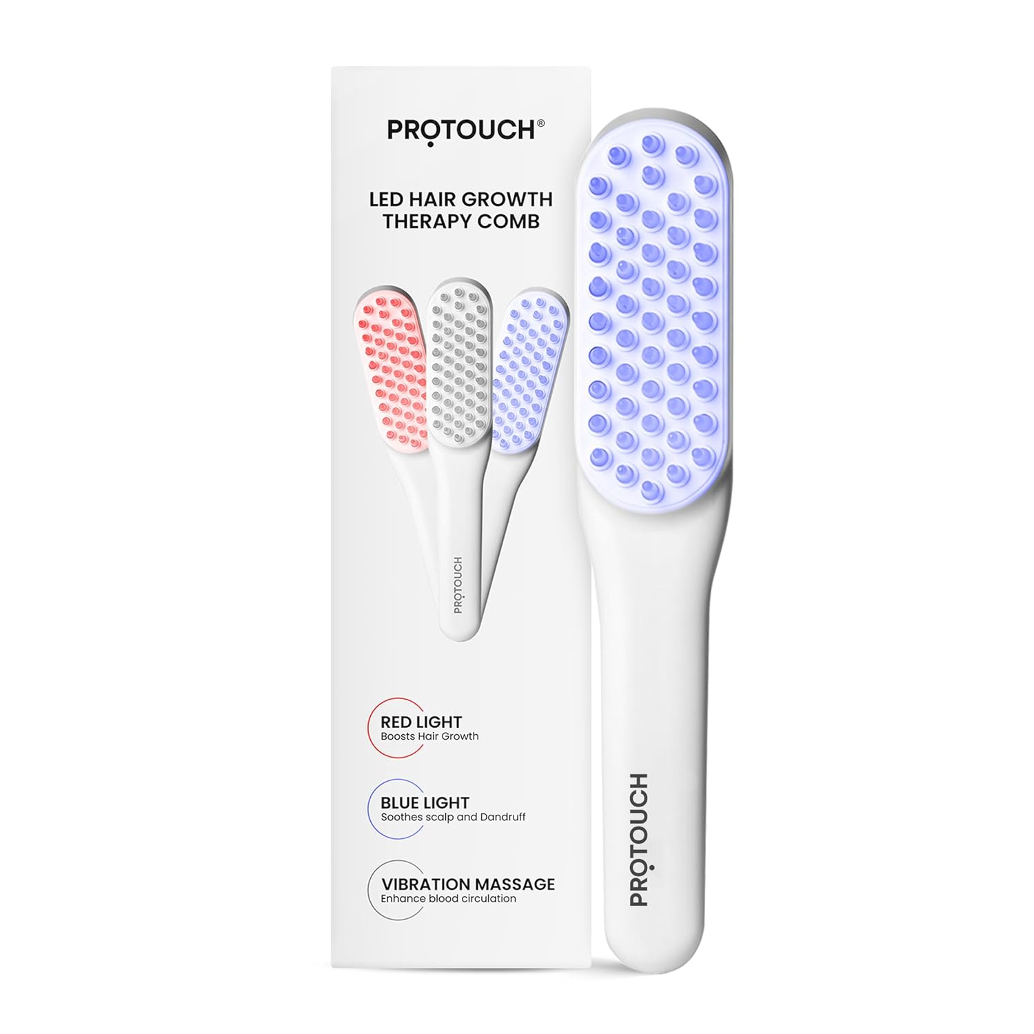 Protouch LED Hair Growth Therapy Comb | Vibrating Scalp Massage Comb | Protouch at Broadway