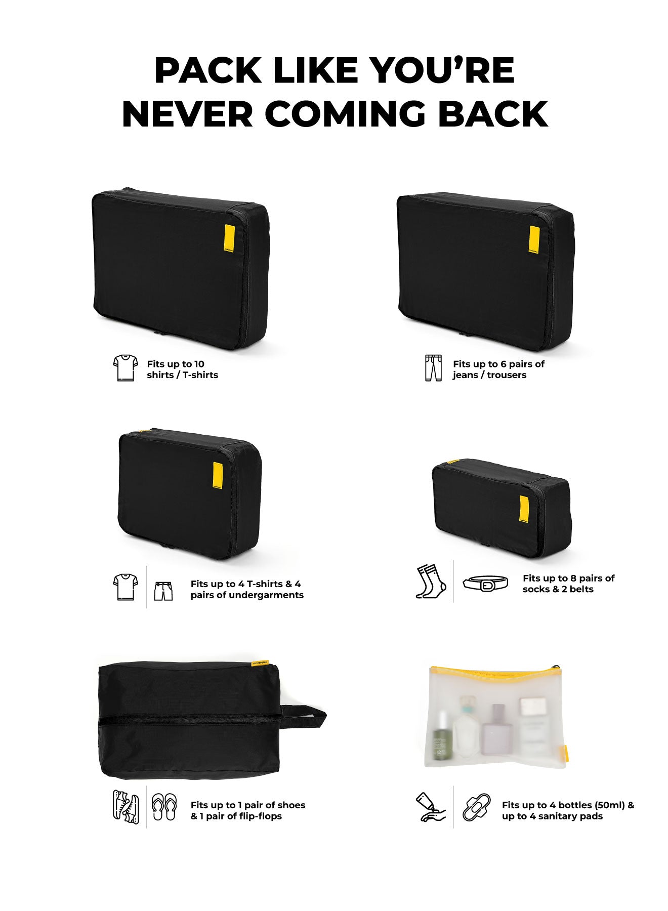 Packing Cubes (Set of 6)