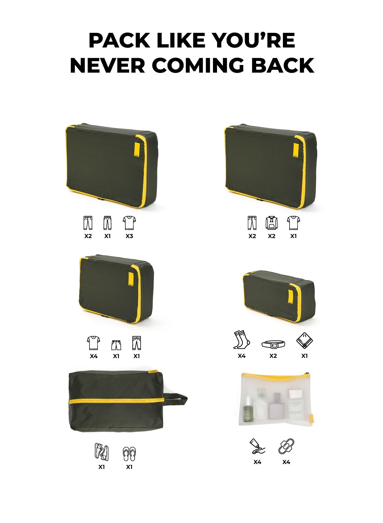 Packing Cubes (Set of 6)
