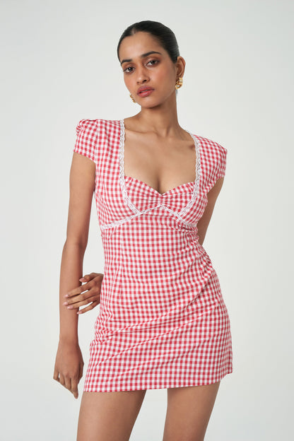 Palma Dress - Cherry Check