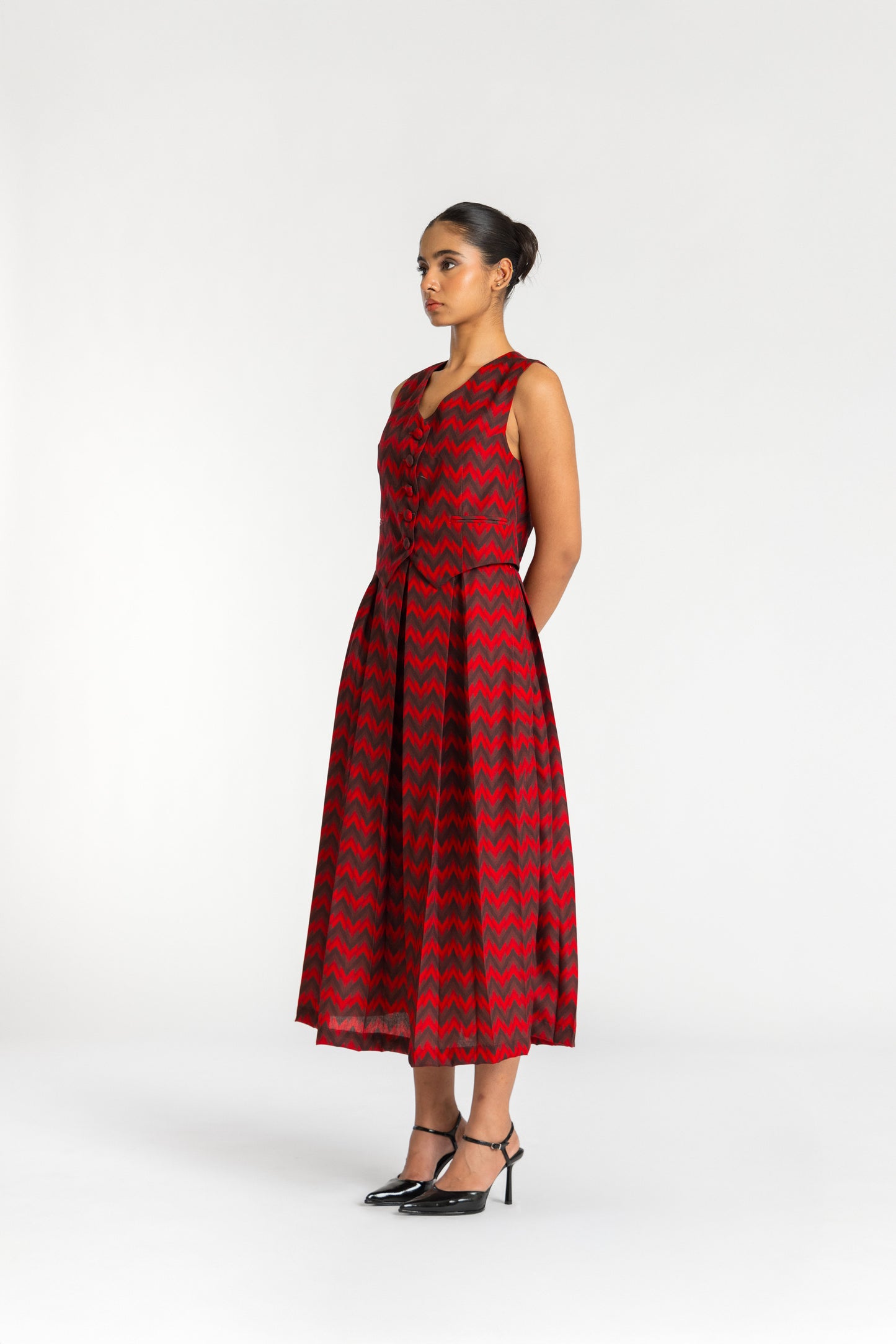 Ikat Red Raza Co-ord Set