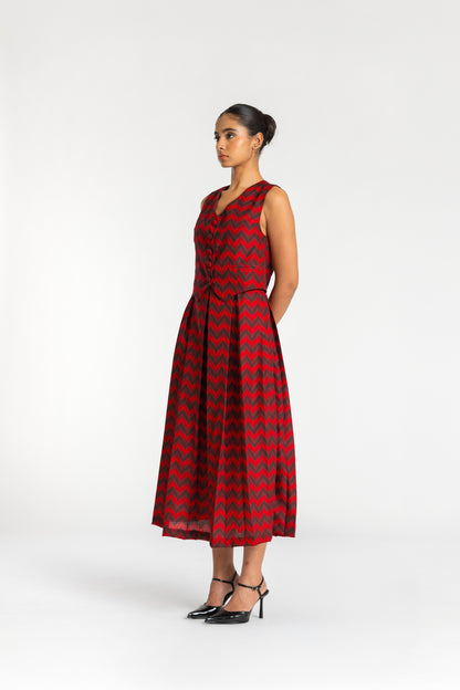 Ikat Red Raza Co-ord Set