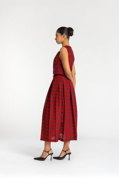 Ikat Red Raza Co-ord Set