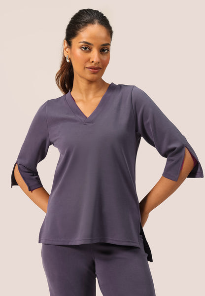 PetalRib™ Slit Sleeve Top | BlissClub at Broadway