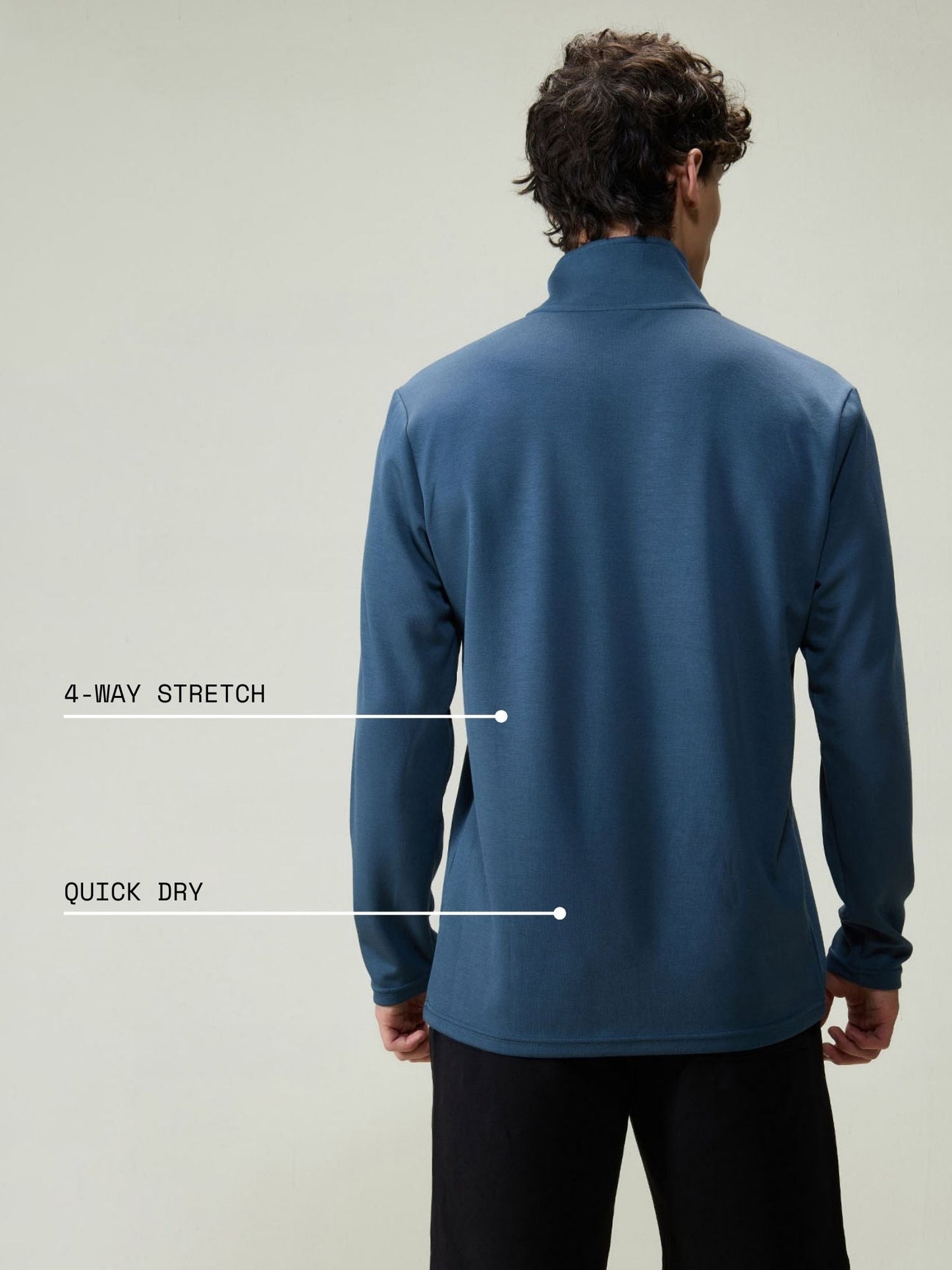 Petrol Blue Modal Quarter Zip