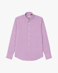 Bare Brown Button Collar Cotton Linen Shirt, Slim Fit with Full Sleeves - Mauve