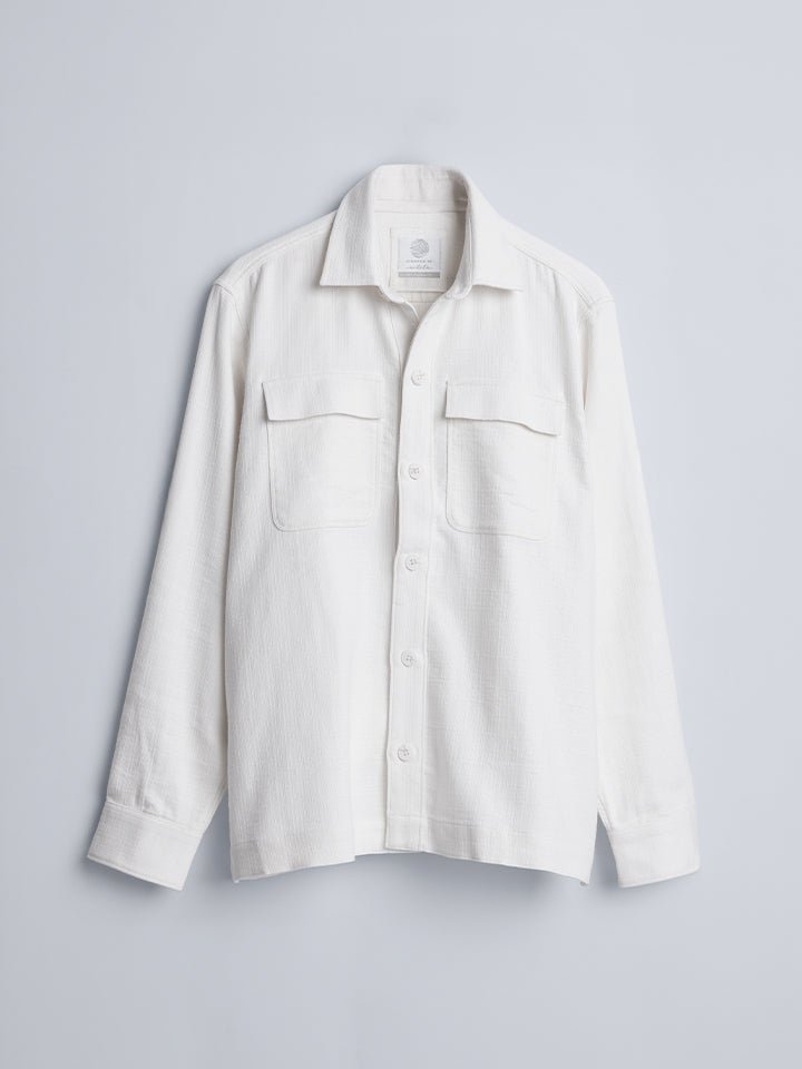White Solid Corduroy Jacket