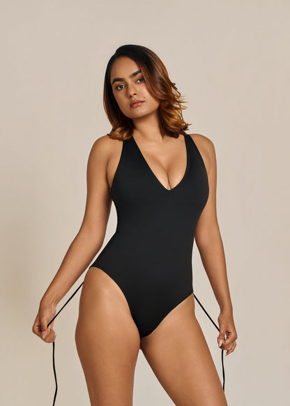 Plunge Neck Shapewear Swimsuit