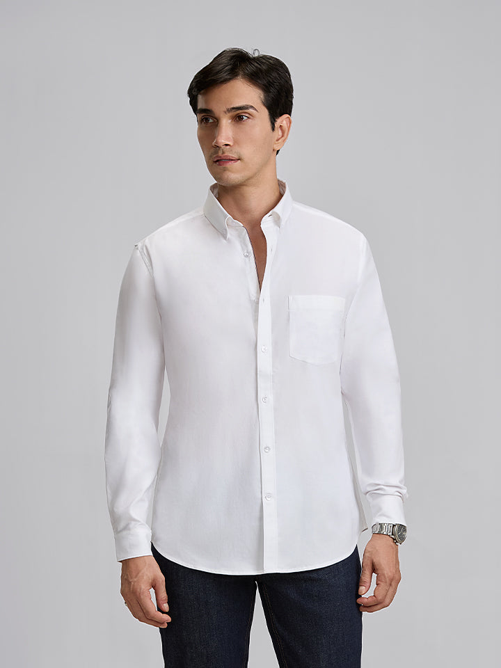 Replay 100% Oxford Cotton Shirt - Button Down Collar | Kingdom Of White at Broadway
