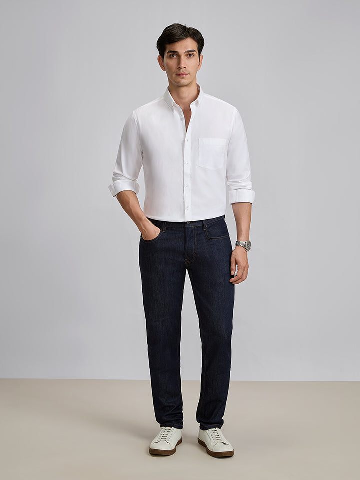 Replay 100% Oxford Cotton Shirt - Button Down Collar | Kingdom Of White at Broadway