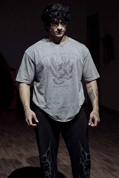 Shadow Washed Oversized T-shirt Light Grey