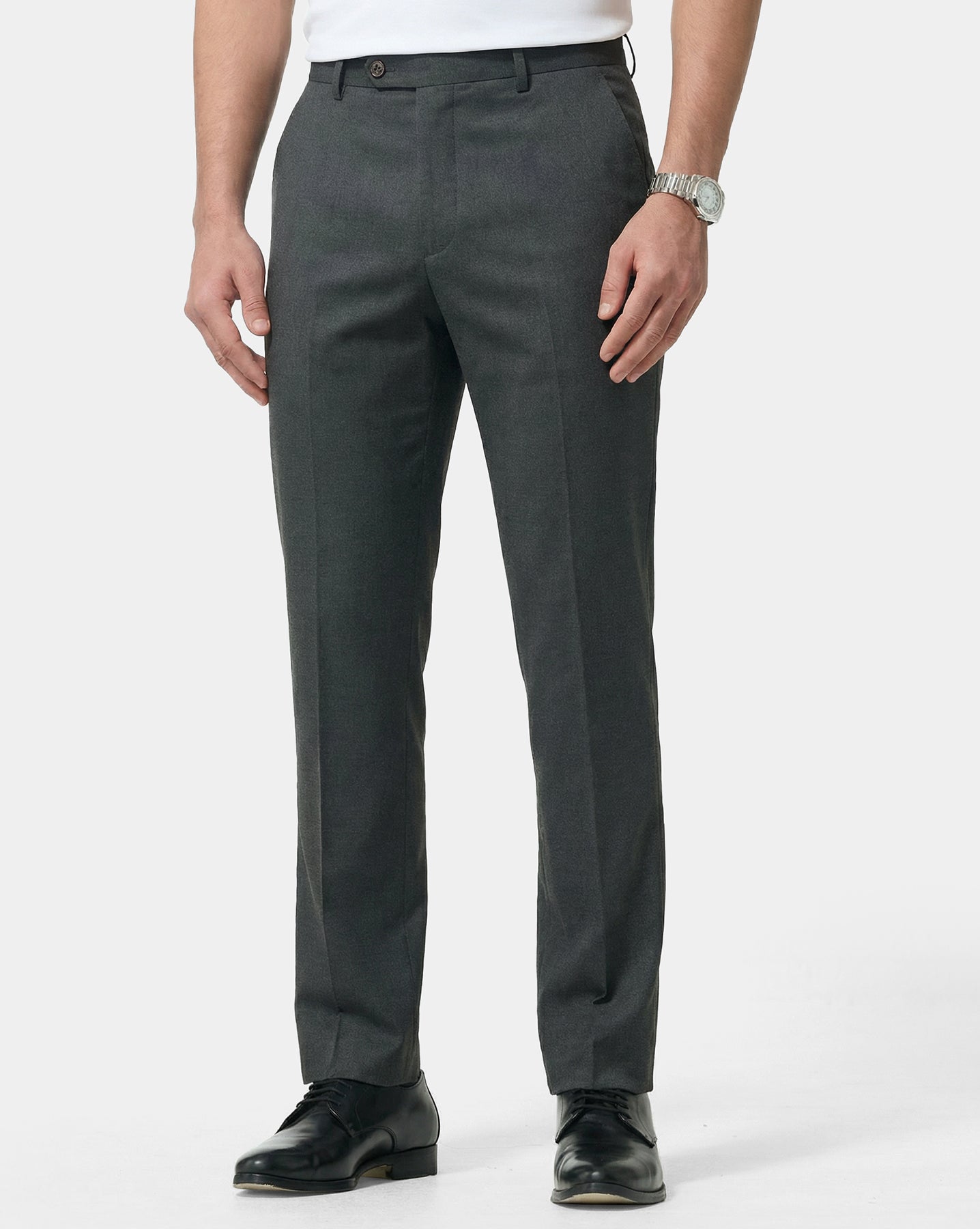 The Slate Grain Pleated Tailored Pant