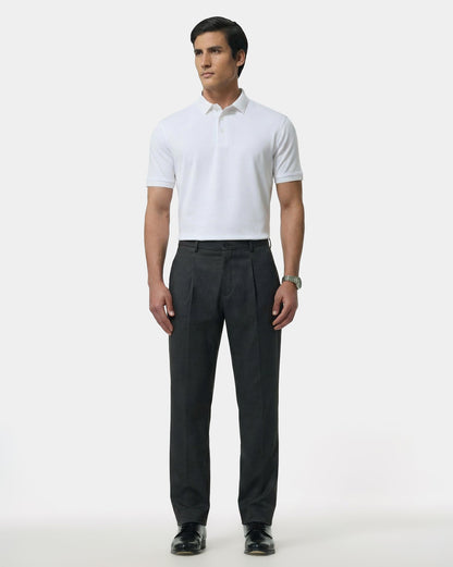 The Slate Grain Pleated Tailored Pant