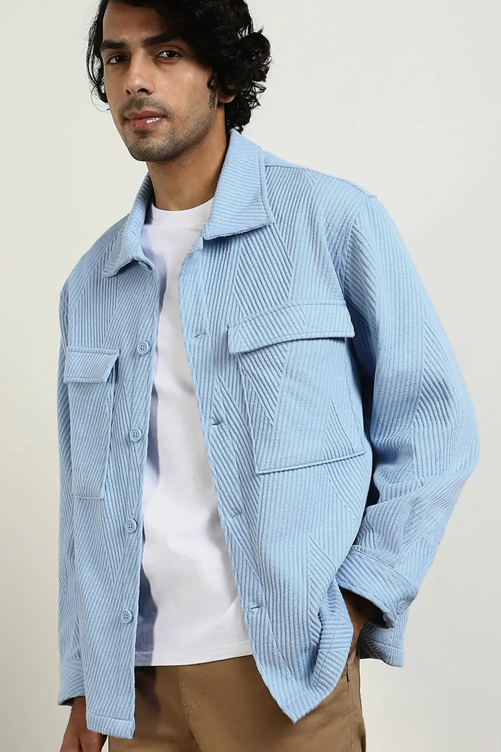Relaxed Fit Textured Overshirt