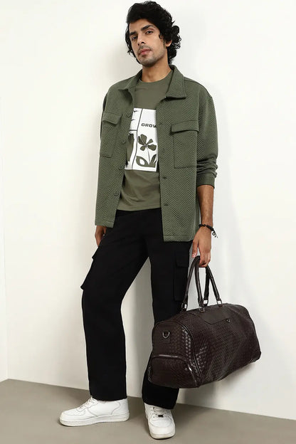 Relaxed Fit Textured Overshirt