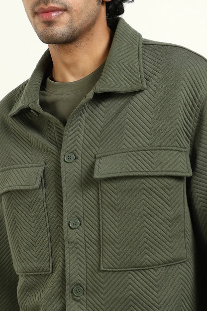 Relaxed Fit Textured Overshirt