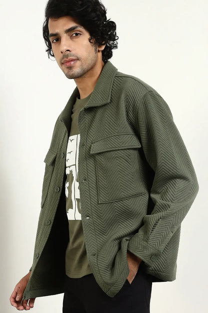 Relaxed Fit Textured Overshirt