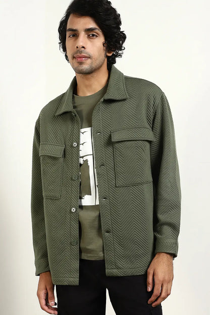 Relaxed Fit Textured Overshirt