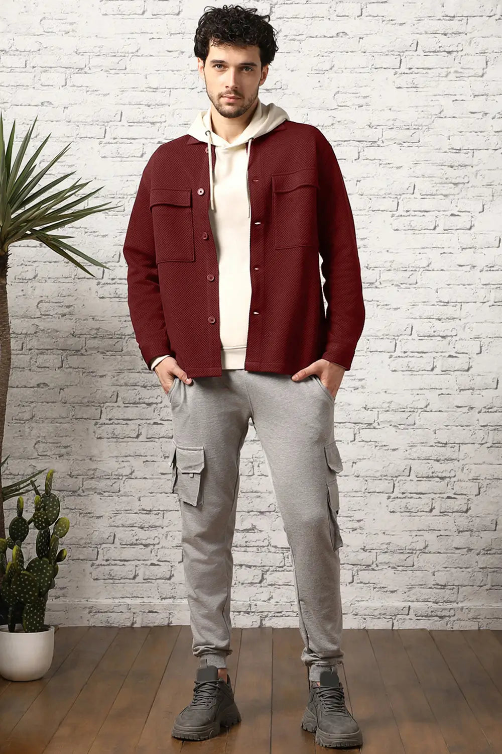 Relaxed Fit Textured Overshirt